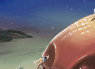 낚시에 걸릴 뻔한 잉어 바나바