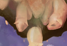 귀신들린 돼지 떼, 호수로 뛰어들다