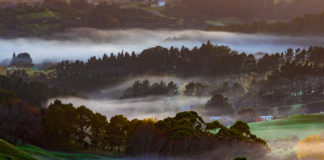 Whitford Valley의 아침 안개